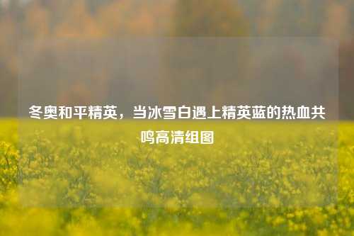 冬奥和平精英，当冰雪白遇上精英蓝的热血共鸣高清组图