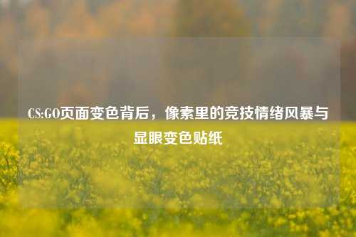 CS:GO页面变色背后,像素里的竞技情绪风暴与显眼变色贴纸