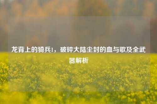 龙背上的骑兵1，破碎大陆尘封的血与歌及全武器解析