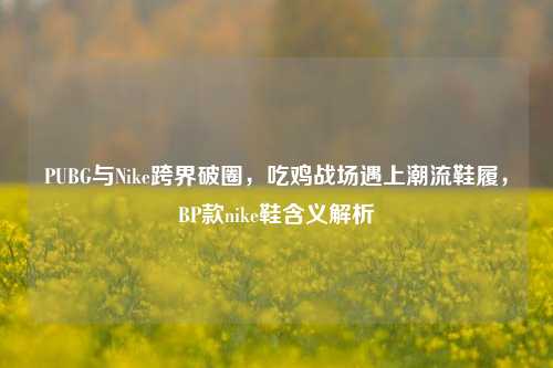 PUBG与Nike跨界破圈,吃鸡战场遇上潮流鞋履,BP款nike鞋含义解析