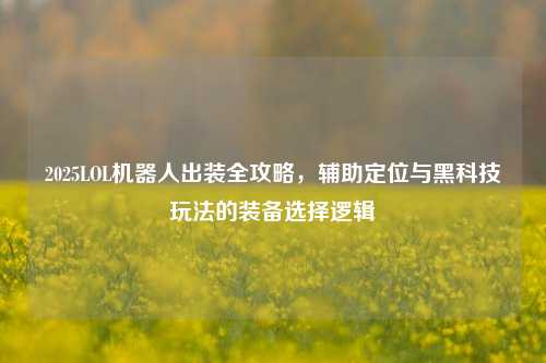 2025LOL机器人出装全攻略,辅助定位与黑科技玩法的装备选择逻辑
