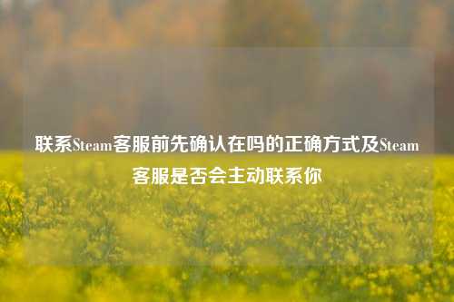 联系Steam客服前先确认在吗的正确方式及Steam客服是否会主动联系你