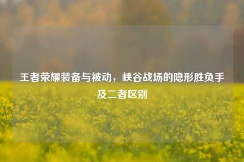 王者荣耀装备与被动，峡谷战场的隐形胜负手及二者区别