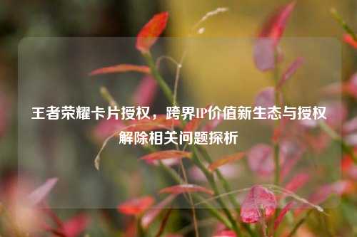 王者荣耀卡片授权,跨界IP价值新生态与授权解除相关问题探析